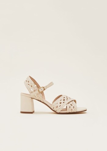 Phase Eight Weaveed Heels Cream Australia | UA3604591